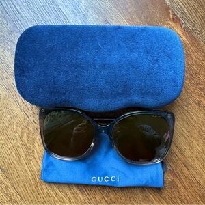 Gucci GG1010S Oversized Cat Eye Sunglasses in Havana Brown
